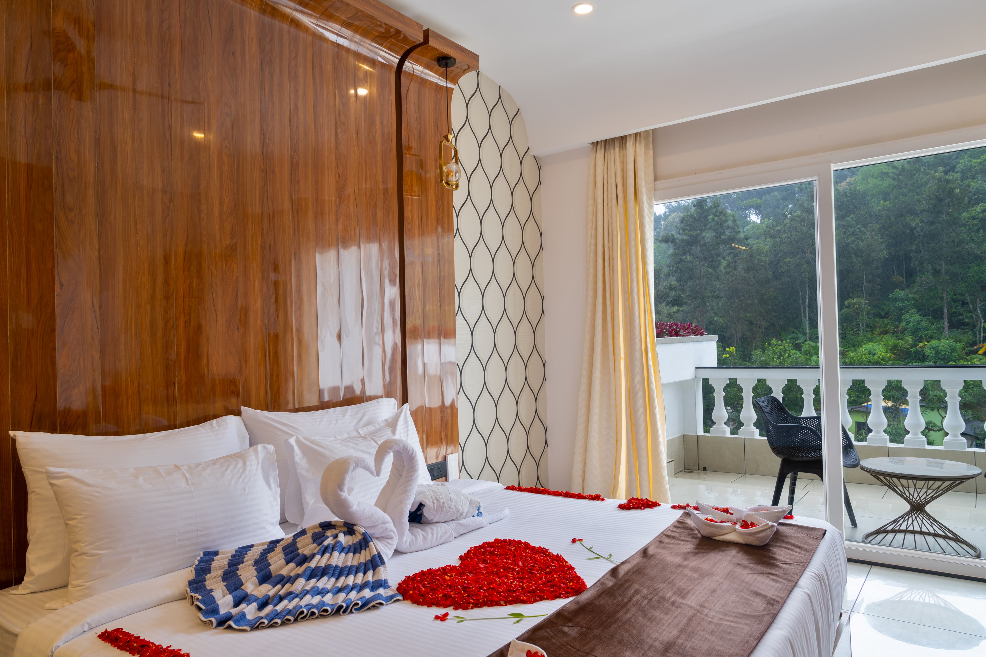 Detail view of the deluxe bedroom setup